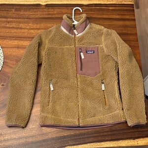 Patagonia Women's Fleece Jacket - Chestnut Brown with Mauve Trim